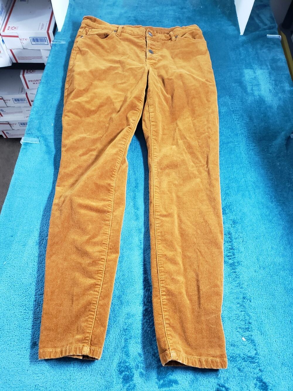 Cabi Jeans Size 10 Womens Brown Pants Corduroy Stretch Ladies Mid Rise Straight